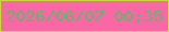 文字の大きさ：1、枠の色：d1d347、背景の色：f768a5、文字の色：60b86d 無料ブログパーツのブログ時計