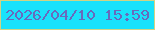 文字の大きさ：2、枠の色：d1d384、背景の色：19e2fb、文字の色：686abd 無料ブログパーツのブログ時計