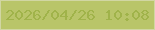 文字の大きさ：1、枠の色：d1d6a3、背景の色：b9c569、文字の色：a0b34a 無料ブログパーツのブログ時計