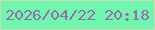 文字の大きさ：3、枠の色：d1d7bb、背景の色：6ef7ad、文字の色：986ab0 無料ブログパーツのブログ時計