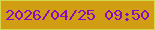 文字の大きさ：4、枠の色：d1d94e、背景の色：d09d13、文字の色：8c09c2 無料ブログパーツのブログ時計