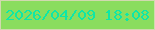 文字の大きさ：5、枠の色：d1d9af、背景の色：8add5e、文字の色：0ee7a7 無料ブログパーツのブログ時計