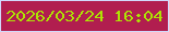 文字の大きさ：4、枠の色：d1d9fb、背景の色：b11e4f、文字の色：ade204 無料ブログパーツのブログ時計