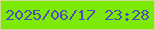 文字の大きさ：3、枠の色：d1da92、背景の色：7cea04、文字の色：514cb8 無料ブログパーツのブログ時計