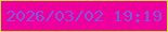 文字の大きさ：3、枠の色：d1dc37、背景の色：ee009d、文字の色：8655db 無料ブログパーツのブログ時計