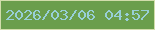 文字の大きさ：2、枠の色：d1ddab、背景の色：6a9e4c、文字の色：98cfd7 無料ブログパーツのブログ時計