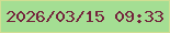文字の大きさ：4、枠の色：d1de93、背景の色：a4de93、文字の色：74253d 無料ブログパーツのブログ時計