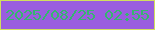 文字の大きさ：3、枠の色：d1df5e、背景の色：9a5ddf、文字の色：35b66f 無料ブログパーツのブログ時計