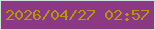 文字の大きさ：2、枠の色：d1dfd6、背景の色：8c3983、文字の色：b4970c 無料ブログパーツのブログ時計