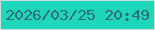 文字の大きさ：2、枠の色：d1dfdd、背景の色：1ed6bb、文字の色：2f6d6e 無料ブログパーツのブログ時計