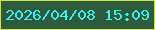 文字の大きさ：5、枠の色：d1e04c、背景の色：2c5b3d、文字の色：3bf4f2 無料ブログパーツのブログ時計