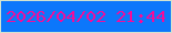 文字の大きさ：2、枠の色：d1e2d0、背景の色：0c77fb、文字の色：f30d9a 無料ブログパーツのブログ時計