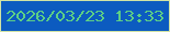 文字の大きさ：1、枠の色：d1e3a4、背景の色：0c5bc0、文字の色：5dcf85 無料ブログパーツのブログ時計