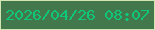 文字の大きさ：3、枠の色：d1e4b1、背景の色：43774c、文字の色：0ec779 無料ブログパーツのブログ時計
