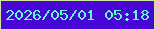 文字の大きさ：1、枠の色：d1e59e、背景の色：4706d3、文字の色：61fbd5 無料ブログパーツのブログ時計