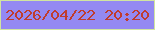 文字の大きさ：5、枠の色：d1e5a0、背景の色：9489f2、文字の色：c03c2d 無料ブログパーツのブログ時計