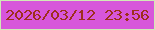 文字の大きさ：2、枠の色：d1e9b6、背景の色：d756da、文字の色：9e2f1c 無料ブログパーツのブログ時計