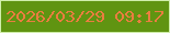 文字の大きさ：1、枠の色：d1eeab、背景の色：609411、文字の色：ea7d40 無料ブログパーツのブログ時計