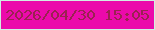 文字の大きさ：3、枠の色：d1eee3、背景の色：eb0aab、文字の色：9a2251 無料ブログパーツのブログ時計