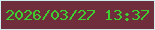 文字の大きさ：1、枠の色：d1eeee、背景の色：702e3c、文字の色：3ece2f 無料ブログパーツのブログ時計