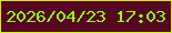 文字の大きさ：5、枠の色：d1ef1d、背景の色：570821、文字の色：90fc2e 無料ブログパーツのブログ時計