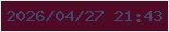 文字の大きさ：5、枠の色：d1efe7、背景の色：500a25、文字の色：40496c 無料ブログパーツのブログ時計