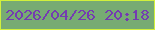 文字の大きさ：2、枠の色：d1f03c、背景の色：77ab73、文字の色：743bb1 無料ブログパーツのブログ時計