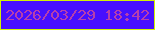 文字の大きさ：2、枠の色：d1f201、背景の色：480ffe、文字の色：b73fac 無料ブログパーツのブログ時計