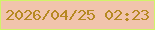文字の大きさ：2、枠の色：d1f369、背景の色：f1c4ac、文字の色：b68821 無料ブログパーツのブログ時計