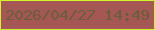 文字の大きさ：5、枠の色：d1f526、背景の色：a55756、文字の色：6b5d39 無料ブログパーツのブログ時計