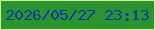 文字の大きさ：1、枠の色：d1f699、背景の色：2a9431、文字の色：113c9d 無料ブログパーツのブログ時計