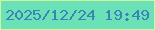 文字の大きさ：4、枠の色：d1f69b、背景の色：6ae1b6、文字の色：3a85b5 無料ブログパーツのブログ時計