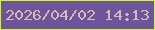 文字の大きさ：3、枠の色：d1f725、背景の色：6d549b、文字の色：d4bcb4 無料ブログパーツのブログ時計