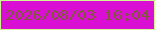 文字の大きさ：2、枠の色：d1f895、背景の色：d90fd3、文字の色：815b3b 無料ブログパーツのブログ時計