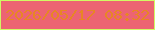 文字の大きさ：2、枠の色：d1f964、背景の色：ec6472、文字の色：e78625 無料ブログパーツのブログ時計