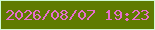 文字の大きさ：1、枠の色：d1f9d4、背景の色：5f7b00、文字の色：e66ecd 無料ブログパーツのブログ時計