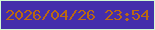 文字の大きさ：2、枠の色：d1fad4、背景の色：442eab、文字の色：ba6812 無料ブログパーツのブログ時計