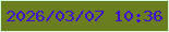 文字の大きさ：2、枠の色：d1fada、背景の色：6a7d1f、文字の色：3d0fd3 無料ブログパーツのブログ時計