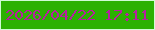 文字の大きさ：1、枠の色：d1fbd5、背景の色：2cb102、文字の色：b720a0 無料ブログパーツのブログ時計