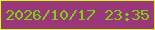 文字の大きさ：3、枠の色：d1fc26、背景の色：9a3779、文字の色：7bd40e 無料ブログパーツのブログ時計