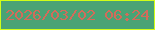 文字の大きさ：1、枠の色：d1fd18、背景の色：4aa375、文字の色：d26c5a 無料ブログパーツのブログ時計