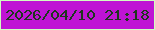 文字の大きさ：2、枠の色：d1fec0、背景の色：bf14d4、文字の色：1e371e 無料ブログパーツのブログ時計