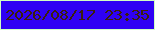 文字の大きさ：1、枠の色：d1ffc2、背景の色：2f01f4、文字の色：3c1f0d 無料ブログパーツのブログ時計