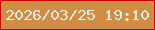 文字の大きさ：4、枠の色：d20004、背景の色：cf8e44、文字の色：e0ebe3 無料ブログパーツのブログ時計