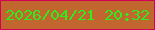 文字の大きさ：2、枠の色：d20153、背景の色：c2662f、文字の色：2fed1d 無料ブログパーツのブログ時計