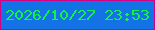 文字の大きさ：2、枠の色：d20183、背景の色：1272e6、文字の色：15f147 無料ブログパーツのブログ時計