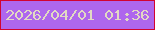 文字の大きさ：1、枠の色：d20431、背景の色：ae67ed、文字の色：e2d9c3 無料ブログパーツのブログ時計