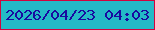 文字の大きさ：3、枠の色：d2043d、背景の色：24bac6、文字の色：190ba0 無料ブログパーツのブログ時計