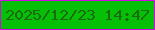 文字の大きさ：4、枠の色：d206e9、背景の色：06c008、文字の色：1a6b0c 無料ブログパーツのブログ時計