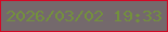 文字の大きさ：1、枠の色：d20825、背景の色：74696c、文字の色：73913c 無料ブログパーツのブログ時計